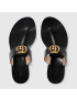 [GUCCI] Leather thong sandal with Double G 497444A3N001000
