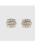 [GUCCI] Crystal Double G earrings 645684J1D508062