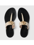 [GUCCI] Leather thong sandal with Double G 497444A3N009022