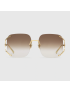 [GUCCI] Square metal sunglasses 610393I33308025