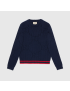 [GUCCI] Knit cotton jumper with Web 692157XKCBA4668