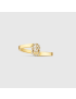 [GUCCI] GG Running ring in yellow gold with diamonds 457127J85408000