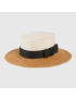 [GUCCI] Straw effect wide brim hat with bow 4546673HADD9060