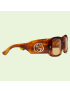 [GUCCI] Rectangular frame sunglasses with Interlocking G 705303J07402371