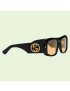 [GUCCI] Rectangular frame sunglasses with Interlocking G 705303J07401071