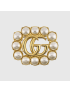 [GUCCI] Pearl Double G brooch 629616I52588490