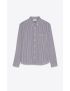 [SAINT LAURENT] monogram shirt in striped cotton poplin 695999Y6E769091