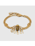 [GUCCI] Bracelet with bee pendant and  script 681597I66568097