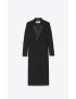 [SAINT LAURENT] double breasted tuxedo coat in crepe wool 705770Y163W1000
