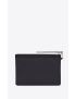 [SAINT LAURENT] rive gauche zipped pouch in canvas and leather 58136996NAE1298