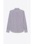 [SAINT LAURENT] monogram shirt in striped cotton poplin 712700Y6E769091