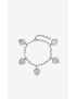 [SAINT LAURENT] dangling heart charm bracelet in metal 687483Y15008142