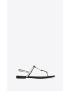 [SAINT LAURENT] cassandra sandals in reflective leather 711825AAATD8105