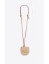 [SAINT LAURENT] cassandre micro panier necklace in raffia and leather 712561GAABN2080