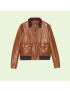 [GUCCI] Leather bomber jacket 694614XNAPL2325