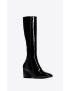 [SAINT LAURENT] otto zipped boots in patent leather 711038AAA4Q1000