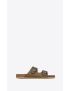 [SAINT LAURENT] jimmy flat sandals in smooth leather 713534DWE003126