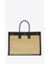 [SAINT LAURENT] rive gauche tote bag in embroidered raffia and leather 4992902M21E7070