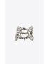 [SAINT LAURENT] oversized rhinestone ring bracelet in metal 706300Y15268368