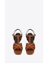 [SAINT LAURENT] tribute platform sandals in ostrich embossed leather 565570AAARK2204