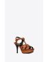 [SAINT LAURENT] tribute platform sandals in ostrich embossed leather 565570AAARK2204