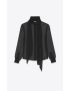 [SAINT LAURENT] lavalliere neck blouse in crepe muslin 710311Y115W1000