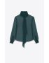 [SAINT LAURENT] lavalliere neck blouse in crepe muslin 710311Y115W3041