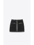 [SAINT LAURENT] mini skirt in suede and calfskin 710374YC2VV1010