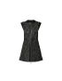 [LOUIS VUITTON] Leather Accent Lurex Tweed A Line Dress 1A9XK9