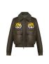 [LOUIS VUITTON] Leather Blouson With Tiger Patches 1A9K3N