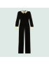 [GUCCI] Silk viscose jumpsuit with resin pearls 721286ZAK8W1043