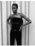 [SAINT LAURENT] strapless jumpsuit in cupro velvet 705994Y525R1000
