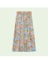 [GUCCI] Waterlily print pleated silk skirt 714328ZALEI2424