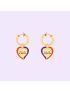[GUCCI] Interlocking G heart lightning charm earrings 729604J978H8516