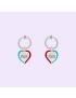 [GUCCI] Interlocking G heart lightning charm earrings 729604J979G8522