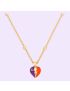 [GUCCI] Interlocking G heart lightning charm necklace 729590J979G8522