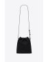 [SAINT LAURENT] rive gauche laced bucket bag in embroidered felt and smooth leather 710261FAAJ61055