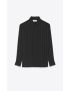 [SAINT LAURENT] yves collar classic shirt in striped matte and shiny silk 646850Y1F491000