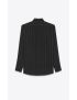 [SAINT LAURENT] yves collar classic shirt in striped matte and shiny silk 646850Y1F491000
