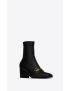 [SAINT LAURENT] beau booties in smooth leather 71129125NCC1000