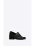 [SAINT LAURENT] le loafer cassandre heeled penny slippers in smooth leather 7110321VUVV1000