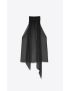 [SAINT LAURENT] lavalliere neck blouse in crepe muslin 714564Y115W1000