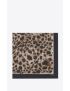[SAINT LAURENT] large square snow leopard scarf in modal and cashmere 7104513Y6681063