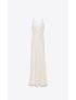 [SAINT LAURENT] long sleeveless dress in crepe satin 721809Y001W9601