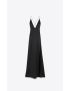 [SAINT LAURENT] long sleeveless dress in washed satin 718740Y070N1000