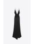 [SAINT LAURENT] long sleeveless dress in washed satin 718740Y070N1000