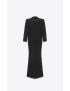[SAINT LAURENT] long tuxedo dress in grain de poudre 720371Y7E631000