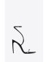 [SAINT LAURENT] gloria sandals in crepe satin with rhinestones 7176241UUAC1067