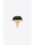 [SAINT LAURENT] oversize cabochon ring in metal and onyx 715924Y15949365