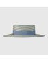 [GUCCI] Striped raffia wide brimmed hat 7479794HAYP9768